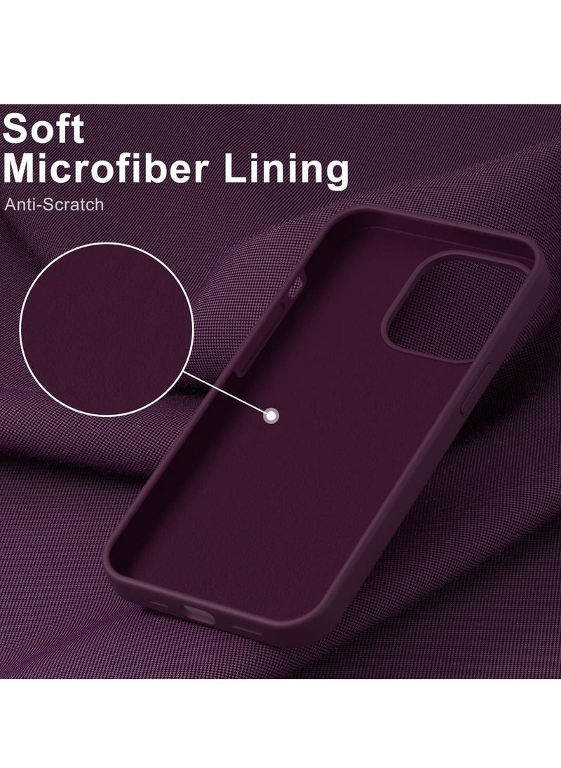 Raxoom iPhone 14 Pro Case with Screen Protector,Soft Flexible Silicone Gel Rubber Bumper Cover for Women Girls,Slim Fit Shockproof Protective Phone Case for iPhone 14 Pro 6.1" Plums Color - Image 4