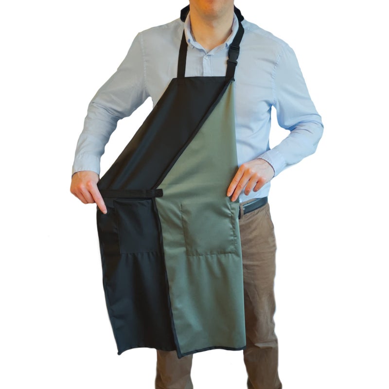 Ravill Waterproof Apron For Men and Women - 2 Pockets - Black - 35" Multi Purpose Work Aprons for Dishwashing, Dog Grooming, Cleaning - Heavy Duty Plastic Dishwasher Apron - Water Resistant Kitchen Apron - Image 1