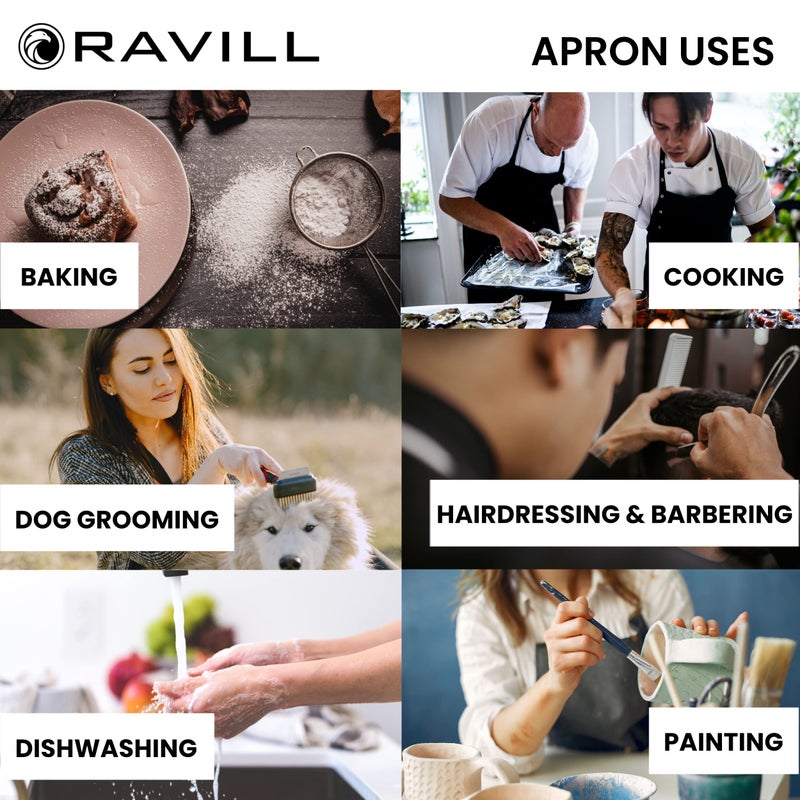 Ravill Waterproof Apron For Men and Women - 2 Pockets - Black - 35" Multi Purpose Work Aprons for Dishwashing, Dog Grooming, Cleaning - Heavy Duty Plastic Dishwasher Apron - Water Resistant Kitchen Apron - Image 5