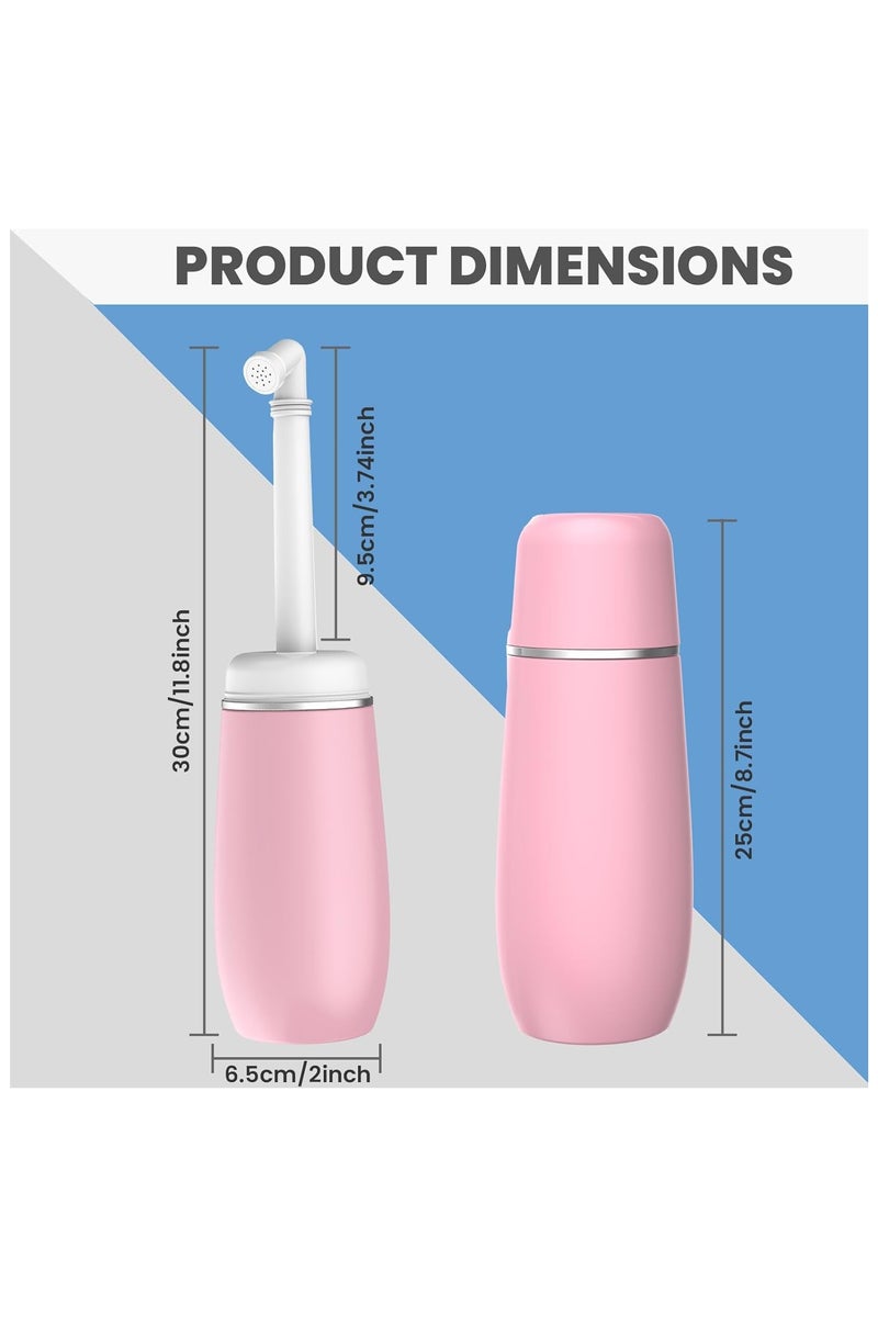Portable Bidet Travel Shattaf- Friendly Handheld Personal - Peri Bottle with 400ml Capacity, Convenient & Leakproof Design for Personal Hygiene Cleaning, Portable Bidet for Women and Men (Pink) - Image 2