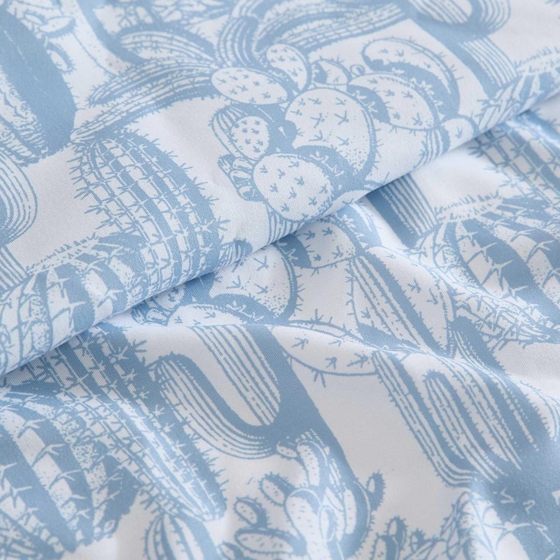 Wrangler - Sheet Set  Breathable & Wrinkle Resistant Bedding with Matching Pillowcase  Yellowstone Inspired  Fully Elasticized (Cactus Toile Blue  Twin) - Image 3