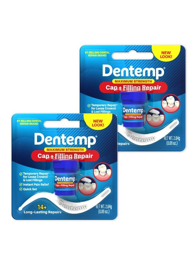 Dentemp Maximum Strength Loose Cap and Lost Filling Repair - Dental Repair Kit for Instant Pain Relief (Pack of 2) - Image 1