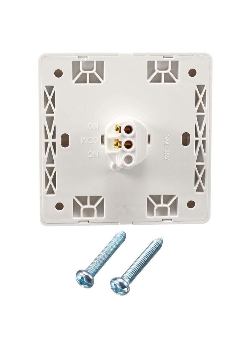 Rubik Push to Exit Button, Flame Retardant NO/COM Switch Panel for Access Control Door Release and Electronic Locks, 36V 3A (Size, 86x86mm) White - Image 3