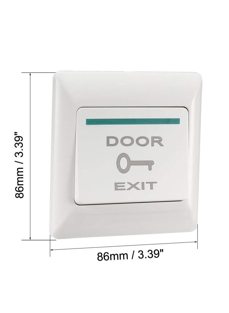 Rubik Push to Exit Button, Flame Retardant NO/COM Switch Panel for Access Control Door Release and Electronic Locks, 36V 3A (Size, 86x86mm) White - Image 2