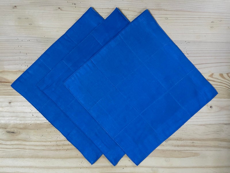 FOVERÓS Cotton Roti Chapati Cover Roti Rakhne ka Kapda Kids Tiffin Napkin Size : 30 x 30 cms (Blue, 30 X 30 Cms) - Image 1