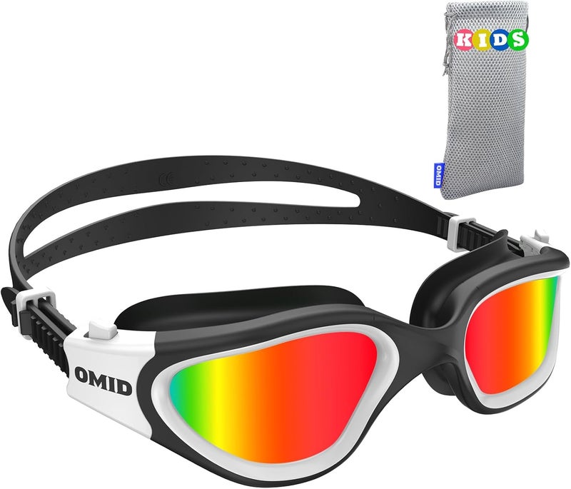 OMID Kids Swim Goggles, P2mini Polarized Swimming Goggles Comfortable for Age 6-14 - Image 1
