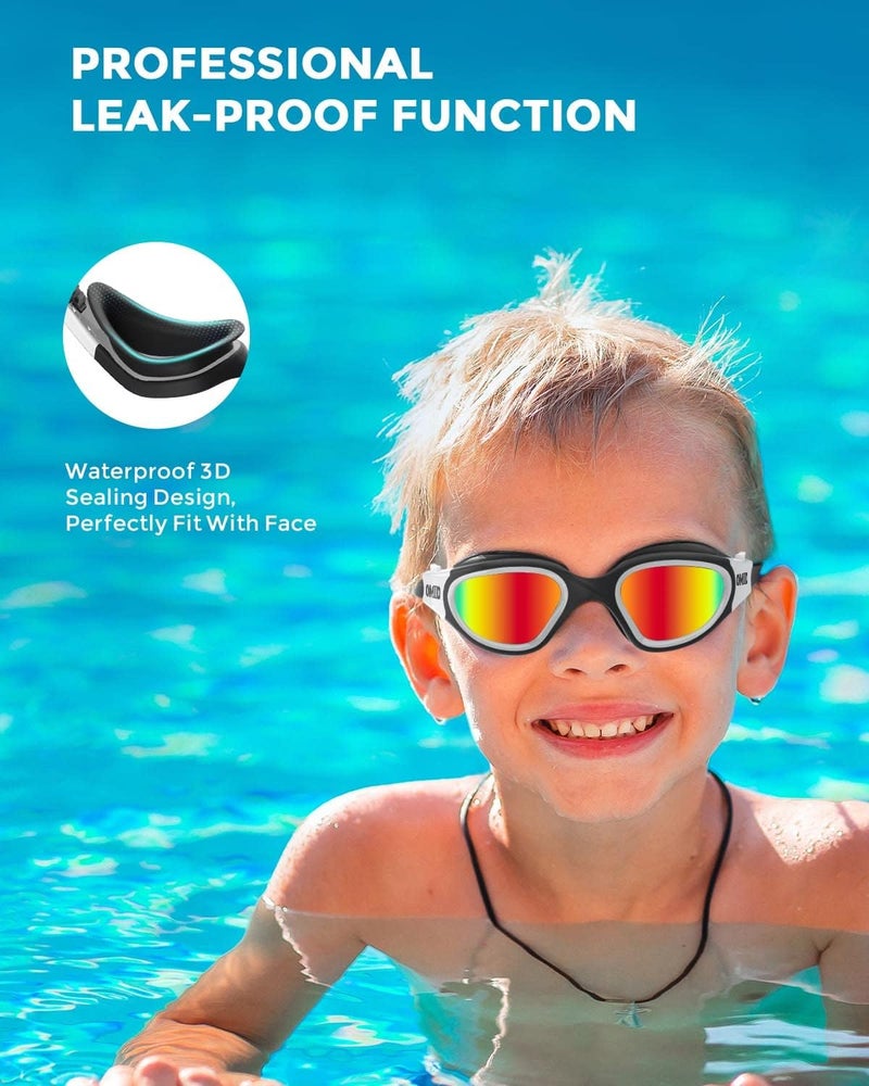 OMID Kids Swim Goggles, P2mini Polarized Swimming Goggles Comfortable for Age 6-14 - Image 5