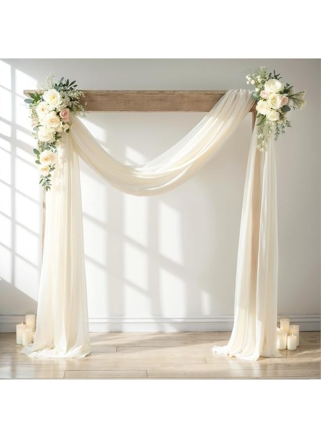 Arch Drapes for Wedding Arch Draping Fabric Champagne Sheer Backdrop Curtain for Ceremony Bridal Party Decor 1 Panel  - Image 2