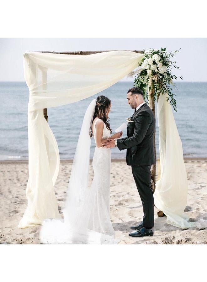 Arch Drapes for Wedding Arch Draping Fabric Champagne Sheer Backdrop Curtain for Ceremony Bridal Party Decor 1 Panel  - Image 4