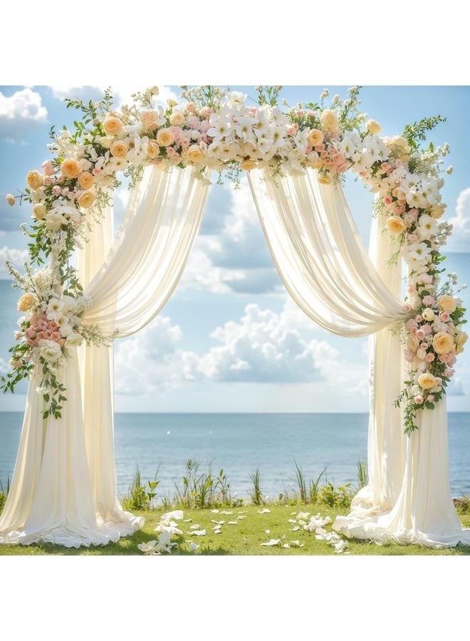 Arch Drapes for Wedding Arch Draping Fabric Champagne Sheer Backdrop Curtain for Ceremony Bridal Party Decor 1 Panel  - Image 5