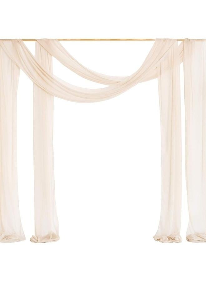 Arch Drapes for Wedding Arch Draping Fabric Champagne Sheer Backdrop Curtain for Ceremony Bridal Party Decor 1 Panel  - Image 1