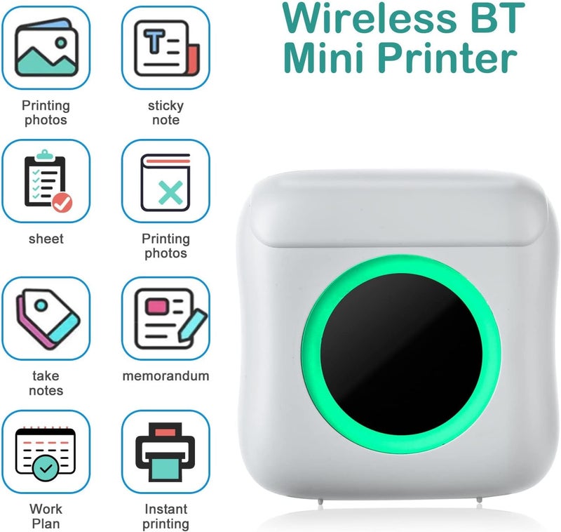 Luckam Mini Pocket Printer, Wireless Bluetooth Thermal Printer for iPhone & Android, Portable Inkless Label Printer for Photos Pictures Receipt Memos Notes Work List - Image 3