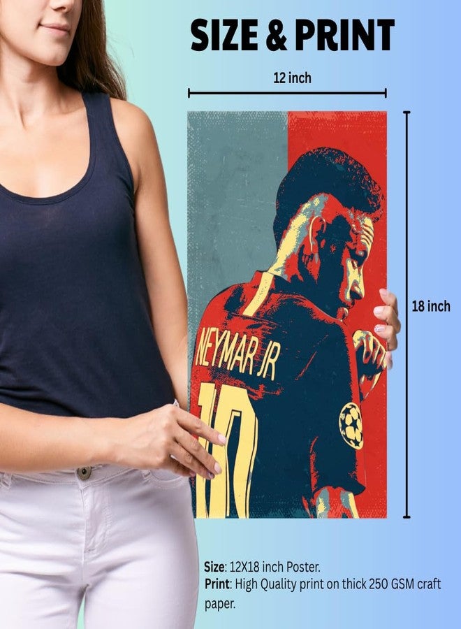 GRAY WALL Good Hope - Neymar Jr Poster | 12x18 Inch Unframed Wall Art | Pop Art Style Football Print | Iconic No. 10 PSG Jersey Design for Bedroom, Sports Room & Fan Wall Decor. (Multicolor 300gsm Paper Stickers Posters without frame frames framed) - Image 4