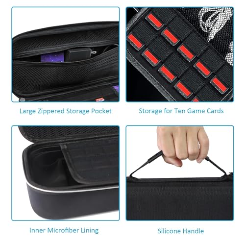 NexiGo Switch Controller Grip Carrying Case for Nintendo Switch/Switch OLED, 10 Game Card Holders, Compatible with Split Pad Pro, ZenGrip Pro, Gripcon, Joypad, Joy-Cons and Many Larger Grips - Image 4