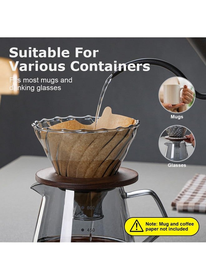 Supvox® Glass Coffee Dripper High Borosilicate Glass Spiral Ridges Coffee Dripper Filter with Handle & Bamboo Stand Pour-Over Coffee Making Accessories Gift for Coffee Lover - Image 3