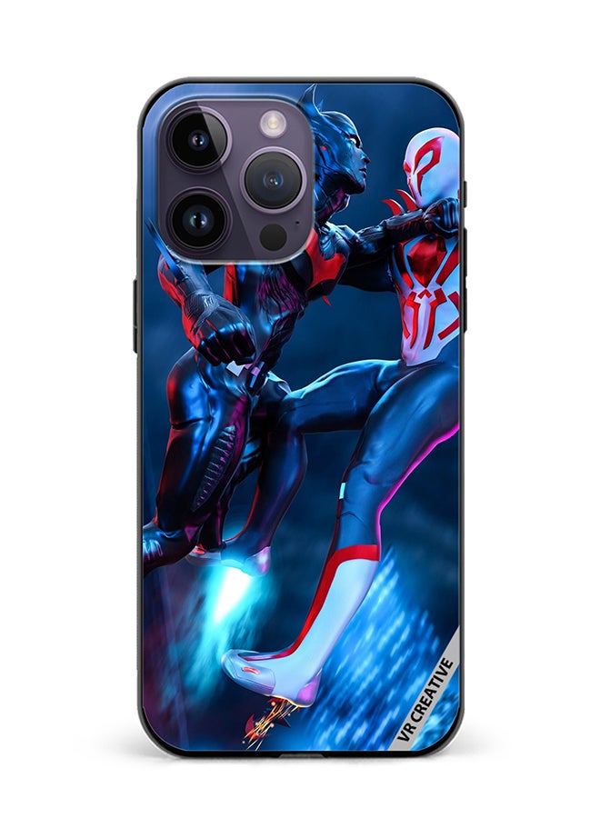 VR CREATIVE Protective Case Cover For Apple iPhone 15 Pro Spiderman Vs Batman Design Multicolour - Image 1
