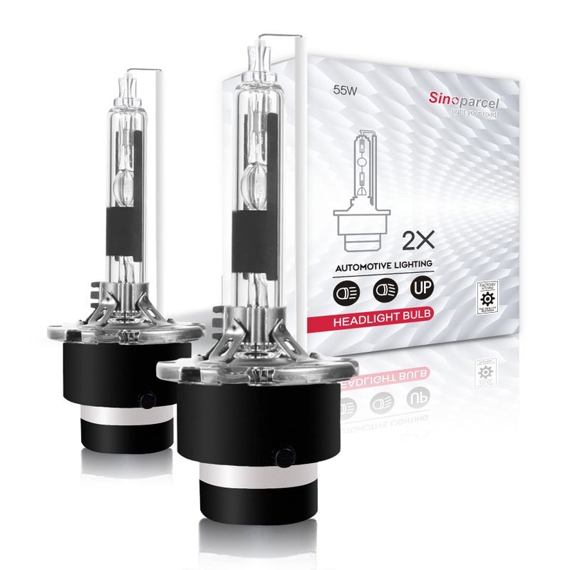 Sinoparcel D2R 55W Xenon HID Headlight Bulbs - 6000K Low Beam Replacement Lights - Pack of 2 - Image 1