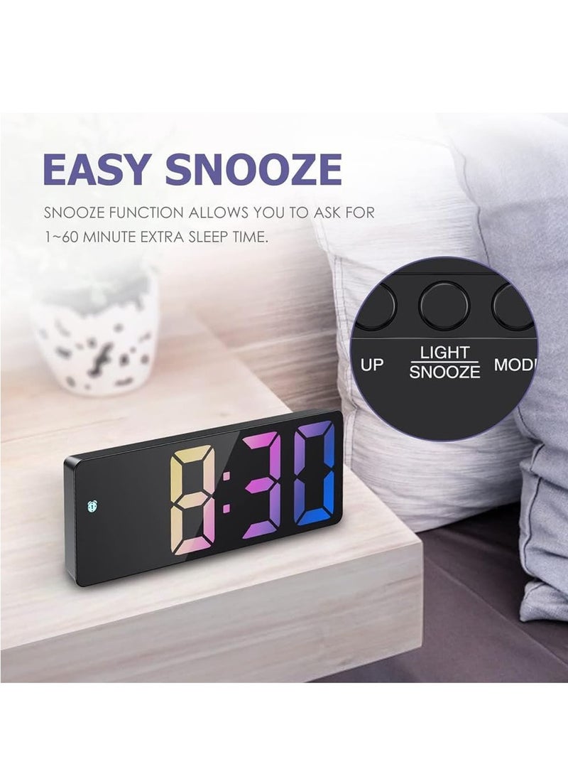 RATSAW - Digital Clock Color digital clock Electronic Desktop Clock With Temperature Display Voice Control Electronic Desktop Clock for Bedroom Living Room - Image 1