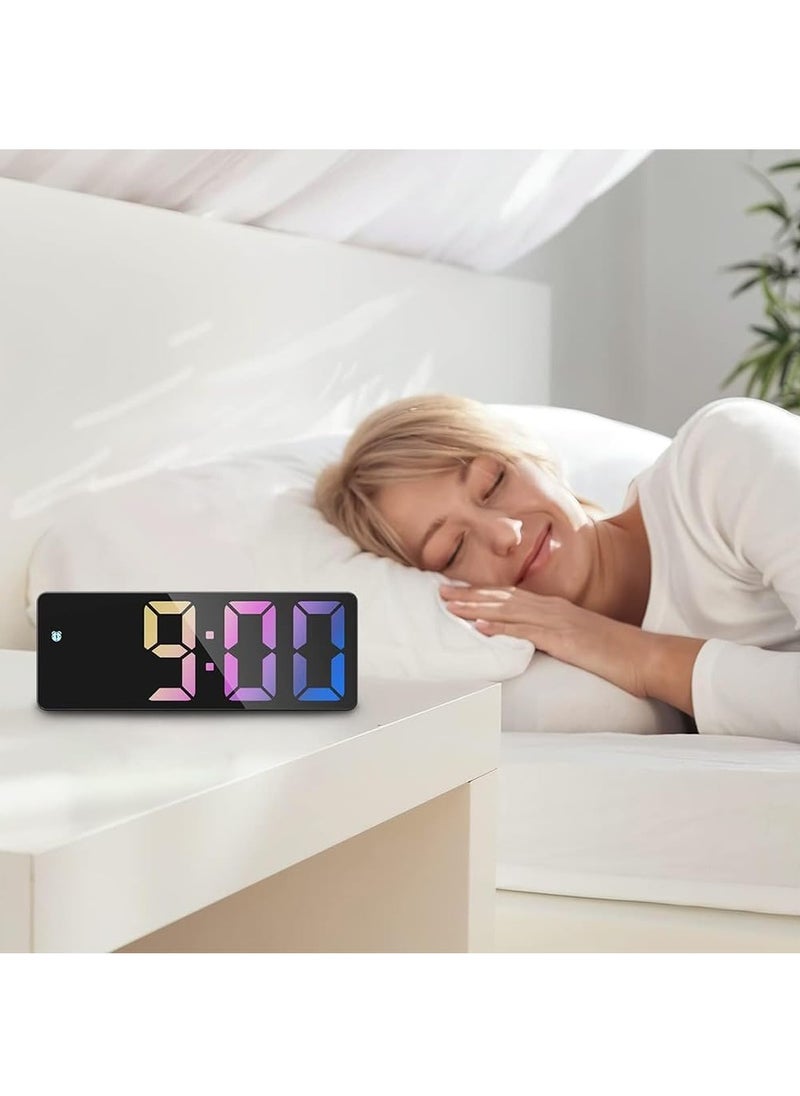RATSAW - Digital Clock Color digital clock Electronic Desktop Clock With Temperature Display Voice Control Electronic Desktop Clock for Bedroom Living Room - Image 1