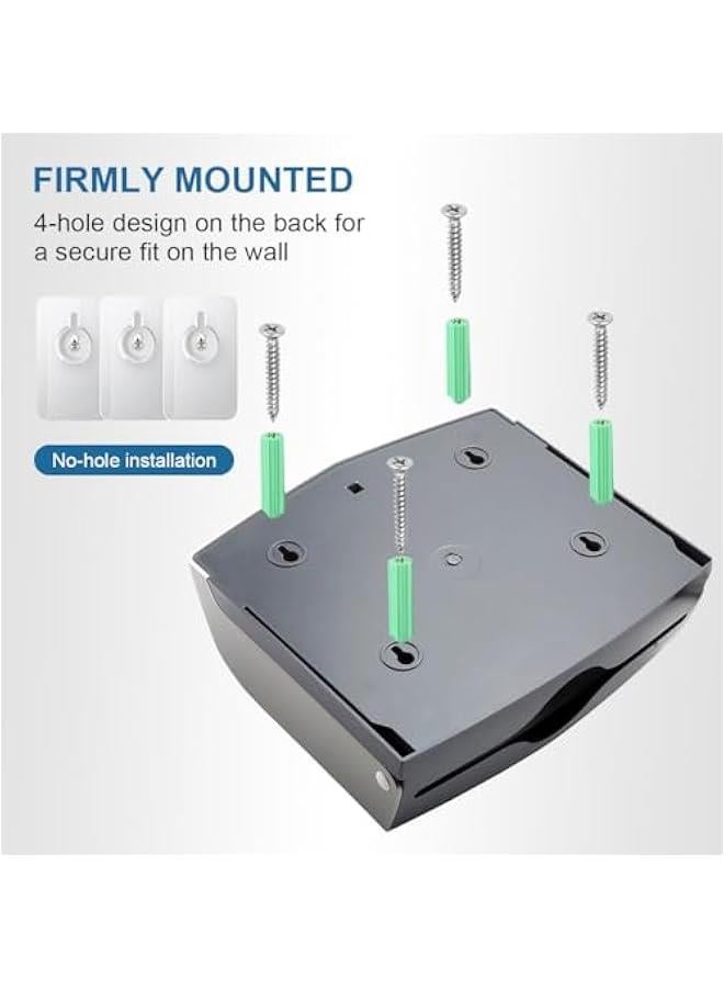 HOOKOR Tissue Box Holder Wall-mounted Bathroom Tissue Dispenser for Multifold Paper Towels Waterproof Toilet Paper Tissue Dispenser Holder for Hotel Food Service. (Gray) - Image 4