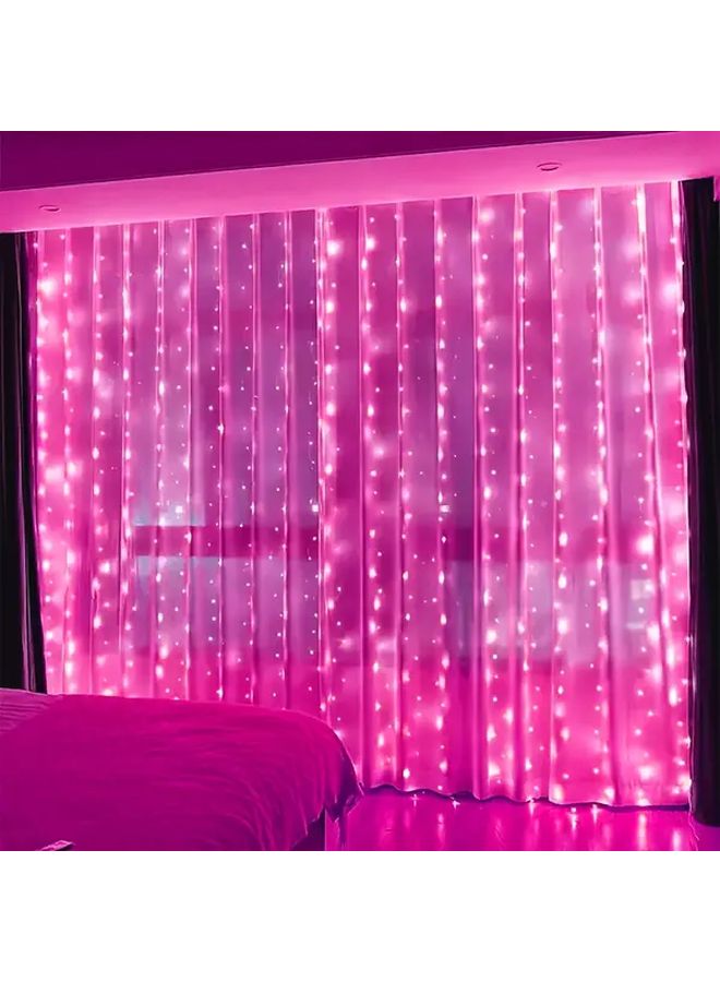 Pink 100 LED Fairy String Lights 8 Modes Battery Powered 9.84ft for Home Party Wedding - Image 1