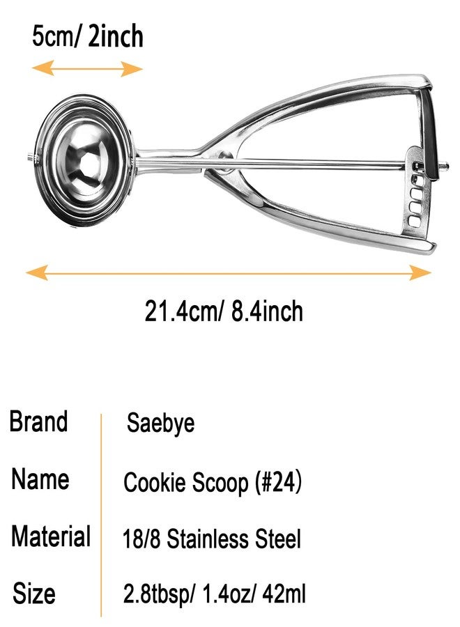Saebye Medium Cookie Scoop, 2.8 Tbsp/ 1.4 OZ, 2 inch/ 5 CM Ball, 18/8 Stainless Steel Medium Ice Cream Scoop, Secondary Polishing - Image 2