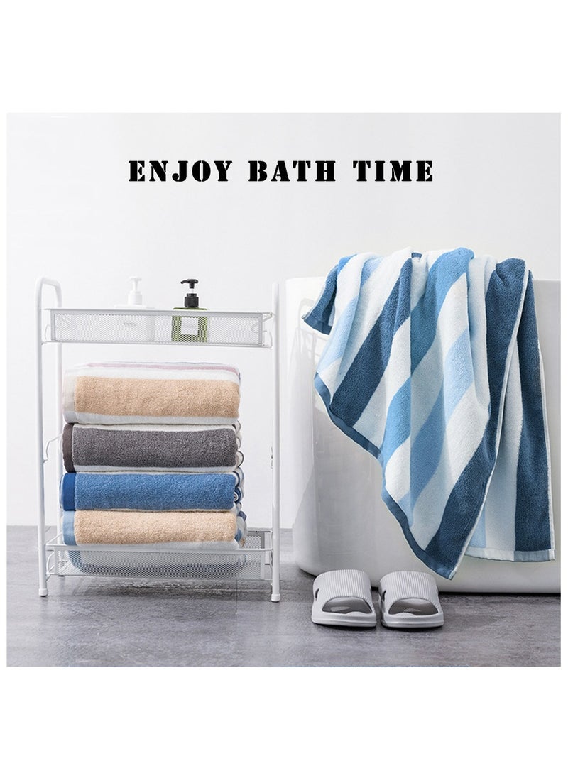 Generic Bath Towel Beach Towel Large Thick Cotton Bath Sheets  Swimming Pool Towels Absorbent 35x71 inch（90x180 cm） (Blue)  - Image 5