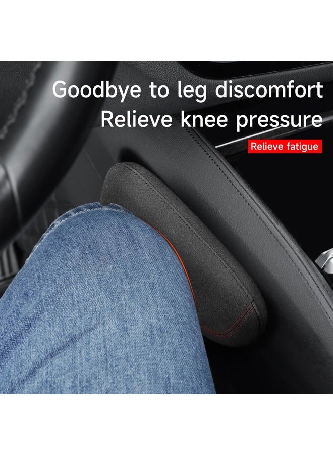 Atsorvicate Alcantane style car leg knee pads memory foam car center console knee cushions car leg pads protect knee and leg elbow pads car copilot Universa version (Red line right leg pad) - Image 3