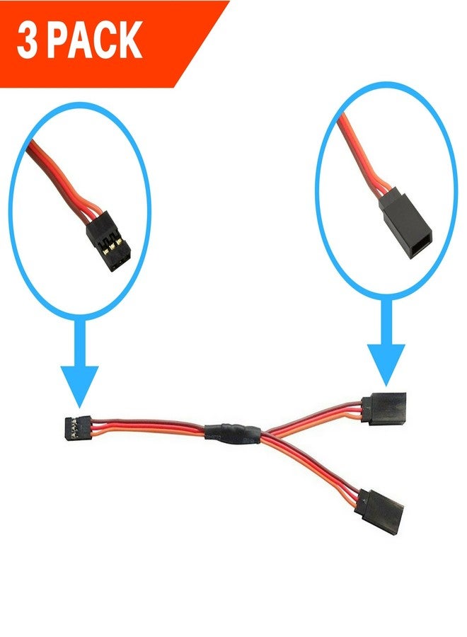 Apex RC Products 3 Pack - 6" / 150mm JR/Spektrum/Hitec Style Servo Y Harness - Apex RC Products #1031 - Image 2