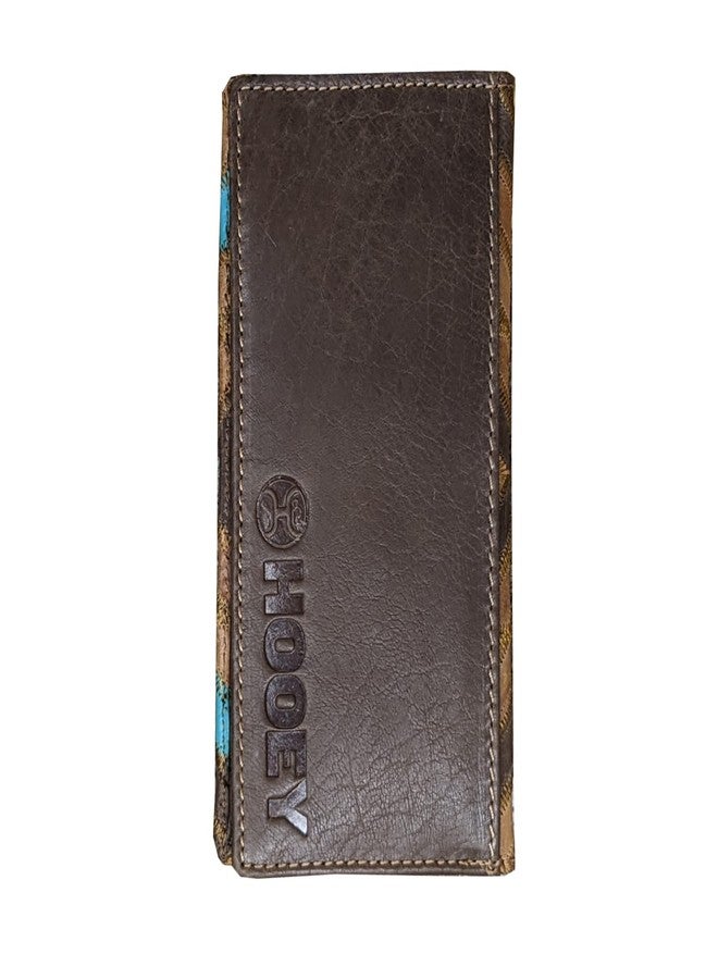 HOOEY Leather Men’s Western Rodeo Wallet (Patchwork - Turquoise) - Image 2