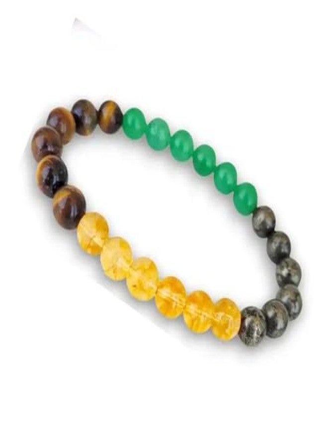 CAPSSEA | Money Magnet | Dhan Yog Bracelet | Attracts Wealth & Financial Prosperity | Pyrite, Citrine, Tiger Eye, Green Aventurine Stones Bracelet | Certificate of Authenticity - Image 2