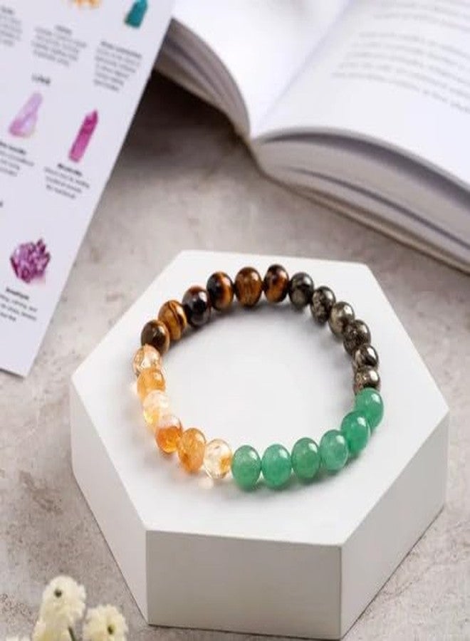 CAPSSEA | Money Magnet | Dhan Yog Bracelet | Attracts Wealth & Financial Prosperity | Pyrite, Citrine, Tiger Eye, Green Aventurine Stones Bracelet | Certificate of Authenticity - Image 3