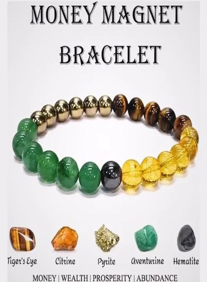 CAPSSEA | Money Magnet | Dhan Yog Bracelet | Attracts Wealth & Financial Prosperity | Pyrite, Citrine, Tiger Eye, Green Aventurine Stones Bracelet | Certificate of Authenticity - Image 4