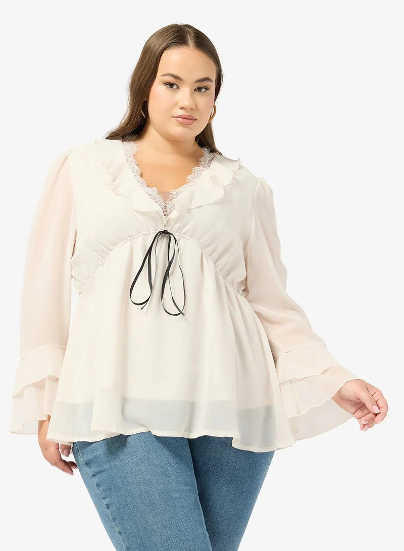 جينجر بلس بلوزة بيبلوم بكشكش