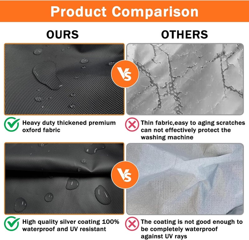 AKEfit Washer/Dryer Cover for Front Load, Washing Machine Cover Waterproof, Dustproof and Anti-UV, Heavy Duty Oxford Washer Covers for Outside, 27"W x 33"D x 39"H -Black Budget friendly premium quality - Image 4