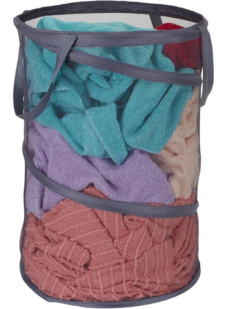 Pop-Up Collapsible Mesh Laundry Hamper | Charcoal - Image 5