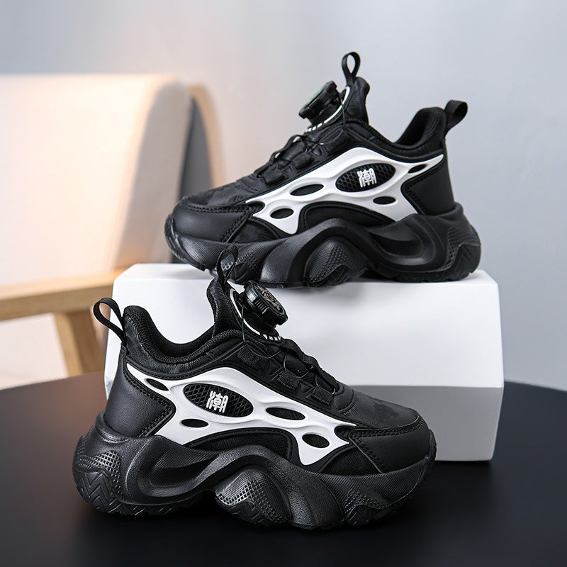 Boys' Shoes Autumn Leather Waterproof Sneaker Children'S Ultra-Light Soft Bottom Running Father Big Children - Image 3
