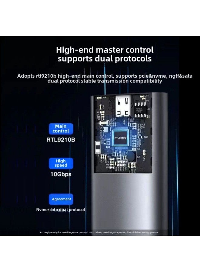 . Mobile Hard Disk Box/dual Protocol Transfer. External Box Solid State Drive Reader-Color:Dual Protocol Hard Drive Box + Protective Cover - Dual-wire Package (usb Cable + C To C Cable)♜♜ - Image 4