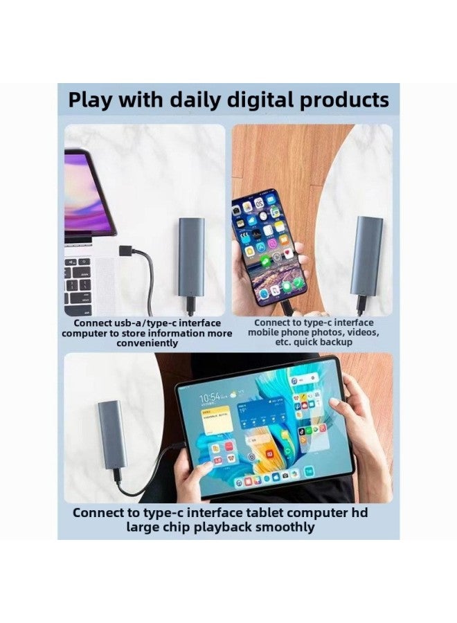 . Mobile Hard Disk Box/dual Protocol Transfer. External Box Solid State Drive Reader-Color:Dual Protocol Hard Drive Box + Protective Cover - Dual-wire Package (usb Cable + C To C Cable)♜♜ - Image 5