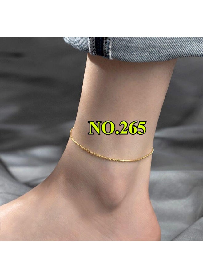 Ucanbe Trendy Women's Anklet Set – Heart, Butterfly & Sparkling Charms, 18K Gold & Rose Gold Plated, Multi-Layer Snake Chain Design - Image 2