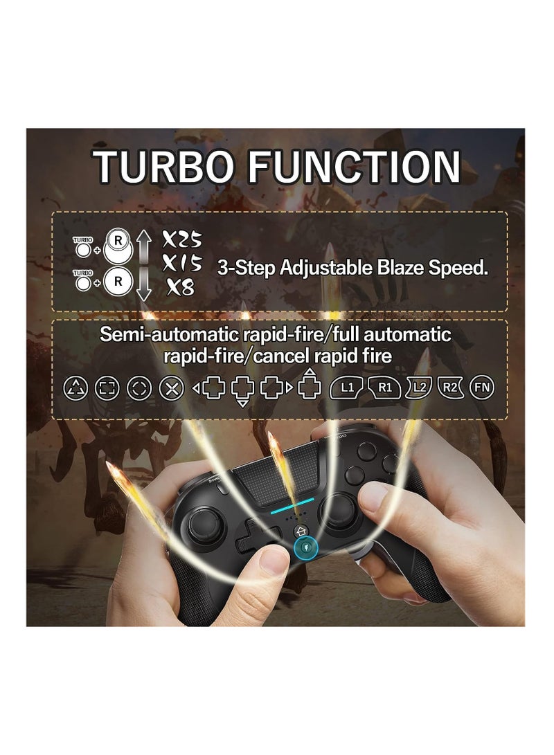 Game controller, wireless controller with dual vibration/6-axis sensitive joystick/audio/touchpad, Bluetooth Playstation 4 controller compatible with PS3/PS4/Slim/PC/Android/iOS - Image 2