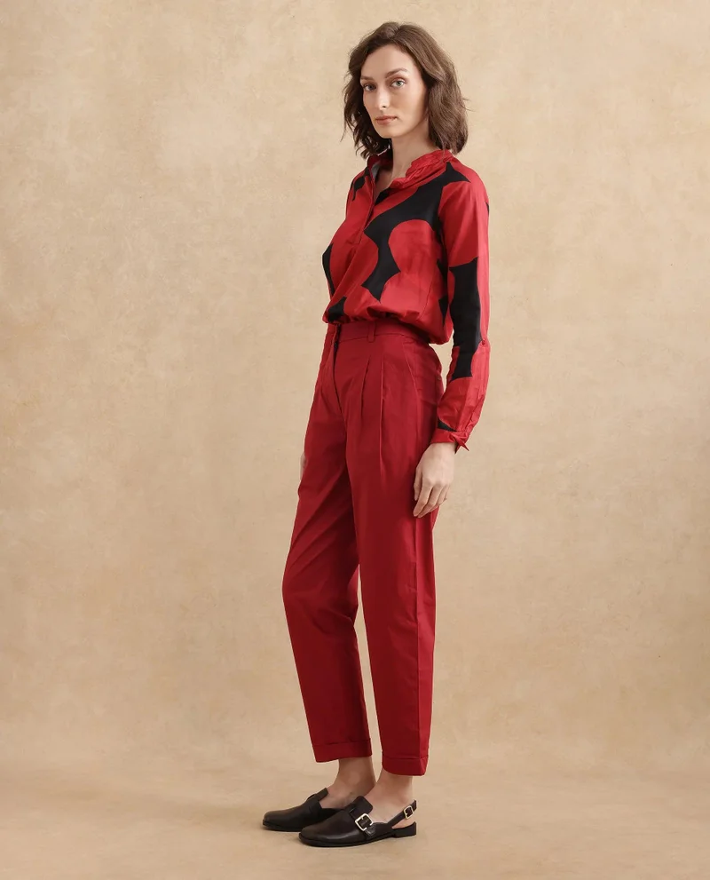 Rareism Women's Formal Straight Fit Trouser
