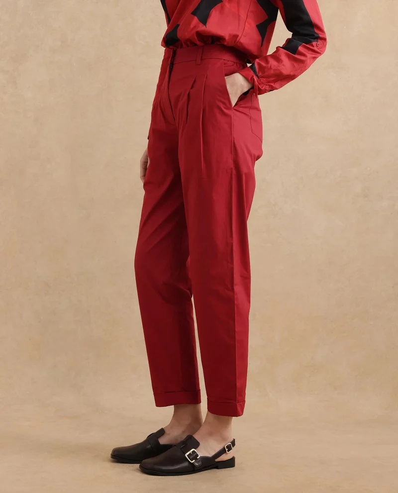 Rareism Women's Formal Straight Fit Trouser
