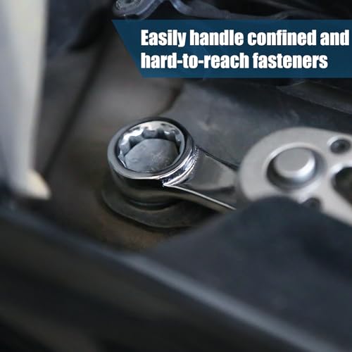 Fuceter Torque Adapter Set SAE 12PCS Includes 516 38 716 12 916 58 1116 34 1316 78 12 Point Box End Torque Wrench Extension Adapter 38 Drive with 12 14 Drive Converters - Image 3