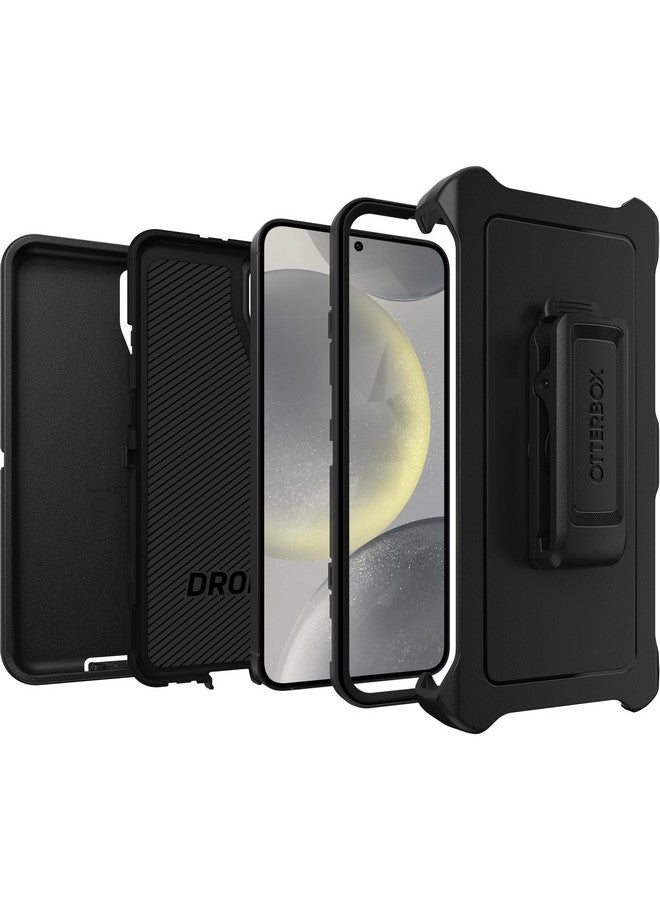 أوتربوكس جراب OtterBox Samsung Galaxy S24+ Defender Series - وحدة واحدة تُشحن في كيس بلاستيكي، مثالي لعملاء الأعمال - أسود، قوي ومتين، مع حماية للمنافذ، يتضمن حامل مشبك الحافظة - Image 1