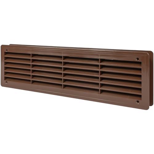 Vent Systems 18" x 5" Inch Dark Brown Plastic Door Air Vent Cover - Two Sided Louvered Vent - Register Interior Door Grille - Louver Ventilation Grill for Home, Cabinet, Furniture, Bathroom, Garage - Image 1