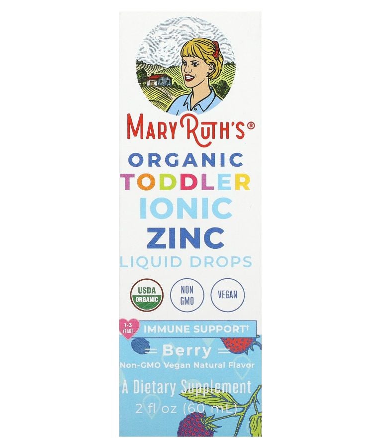 Organic Toddler Ionic Zinc Liquid Drops 1-3 Years Berry 2 fl oz (60 ml)