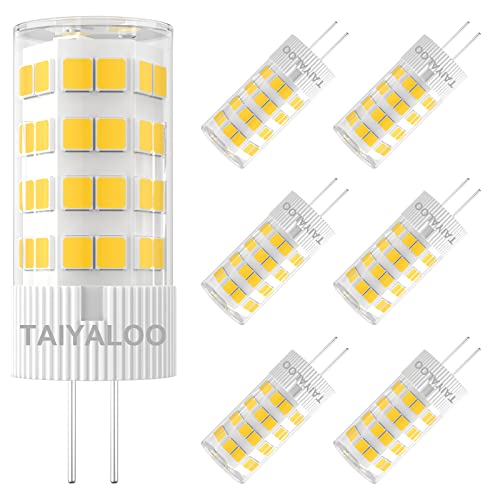 TAIYALOO G4 LED Bulb 12V AC/DC 5W Equivalent to 40W Halogen Bulb, T3 JC Type Bi-Pin Base, Warm White 2700K G4 Bulb for Outdoor Landscape Lighting Deck Stair Step Path Paver Lights, Home Lighting, (6 Pack) - Image 1