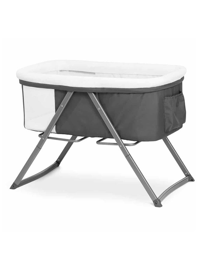 hauck Dreamer Baby Rocker & Bassinet – Grey – From Birth to 9 kg - 6 Months – 2-in-1 Baby Bouncer & Rocking Crib, Lightweight & Foldable with Mattress - Image 1