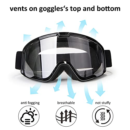 LMAVAG Motorcycle Goggles for Men Women Motocross Goggles Dirt Bike Goggles ATV Goggles Riding Goggles Powersports Goggles Offroad Goggle MX Goggles Skiing Goggles UV400 Anti-Scratch Dustproof Goggles Clear - Image 3